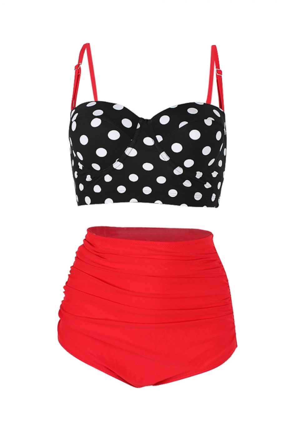 Seaside Red High Waisted Two Piece Bathing Suit Simplicity