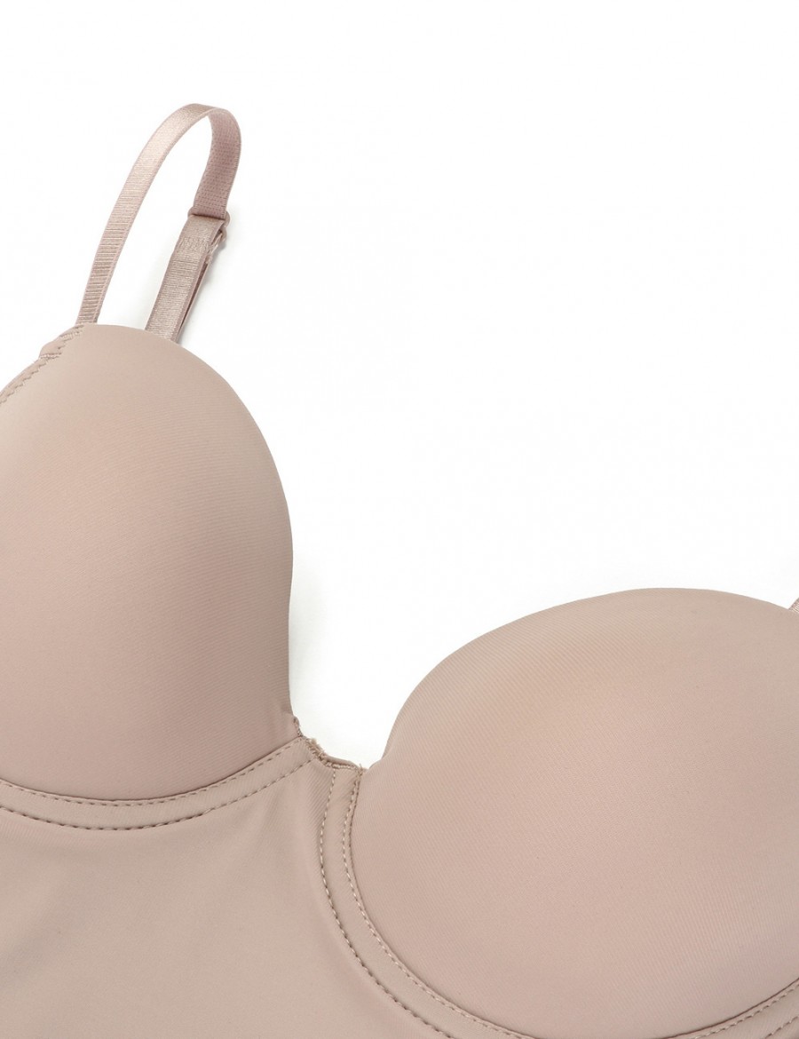 Medium Control Bust Support Nude Adjustable Lace Bodysuit Shaper Flatten Tummy