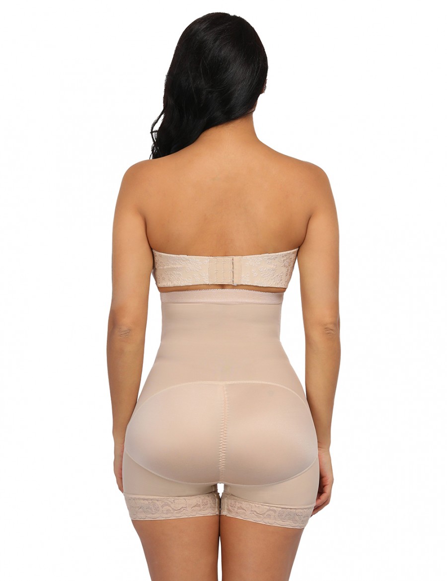 Nude Plus Size High Waist Butt Enhancer Panty Smooth Silhouette