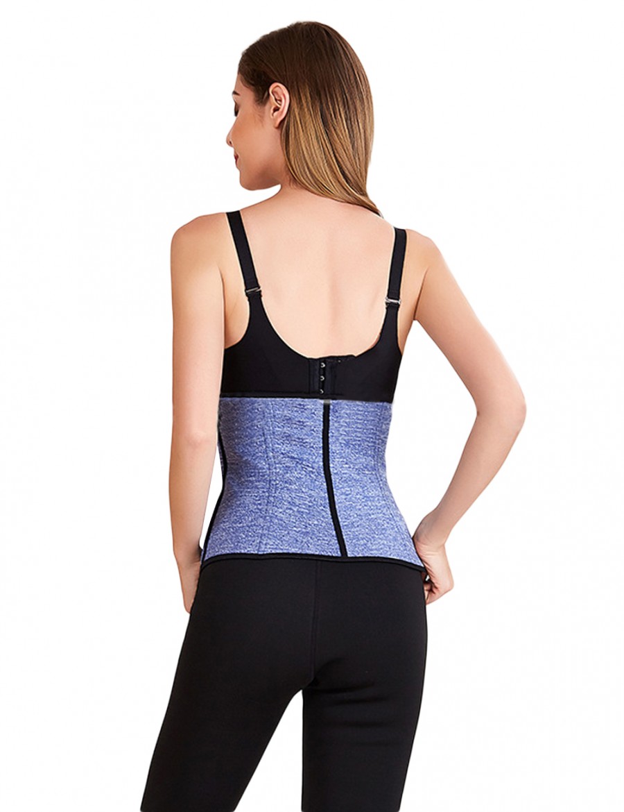 Tummy Control Light Blue Double Closure Big Neoprene Waist Cincher Fitness