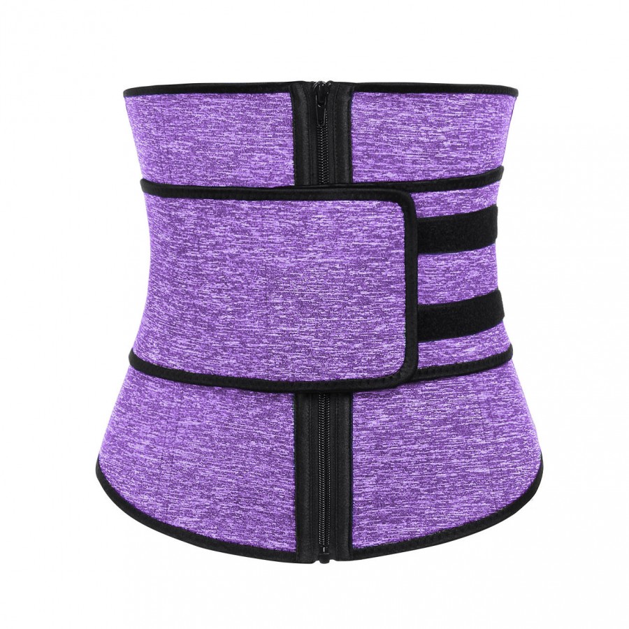 Purple 7 Steel Bones Fitness Neoprene Waist Trainer With Belt