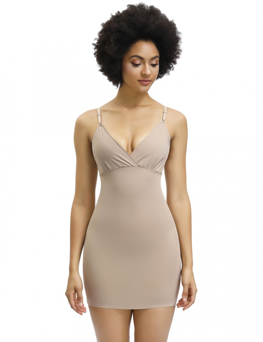 Hourglass Skin Adjustable Straps Plain Full Body Shaper Skirt Smoothlines