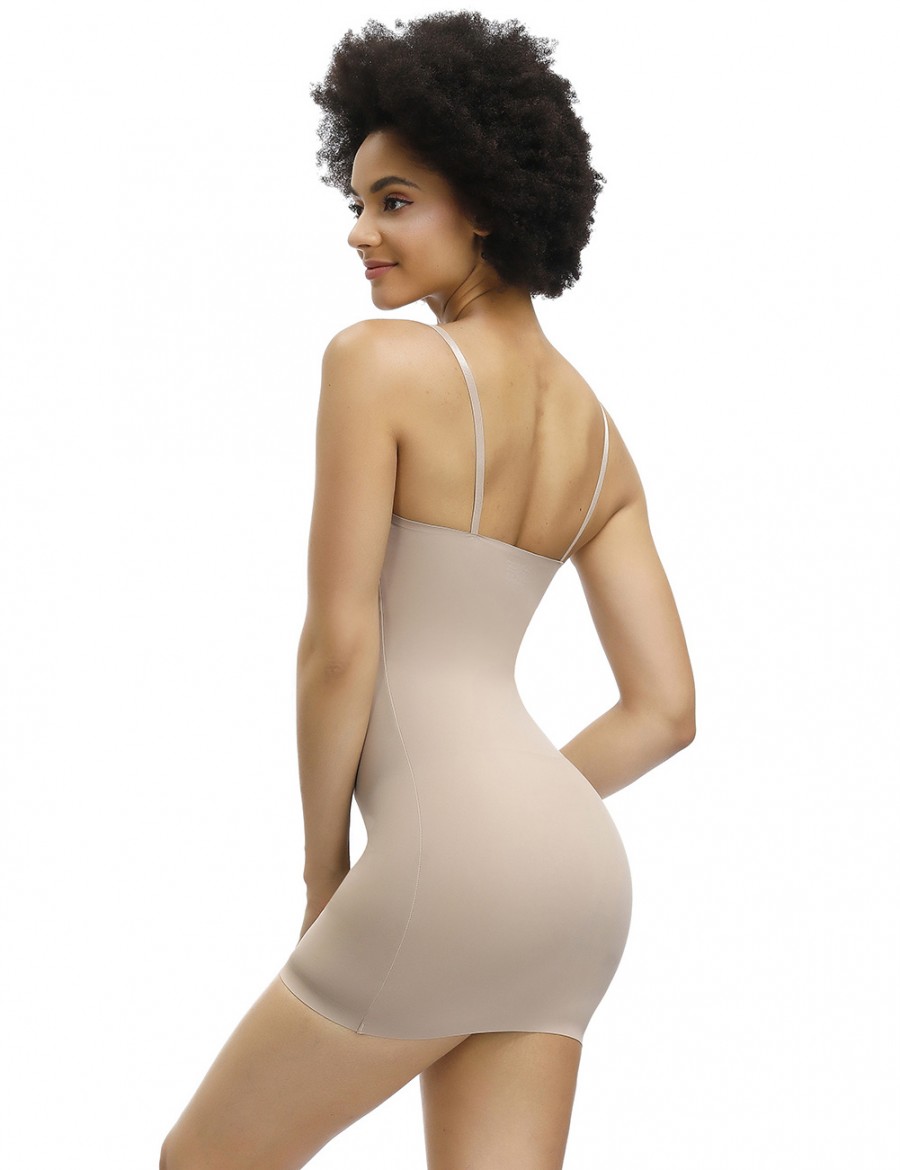 Hourglass Skin Adjustable Straps Plain Full Body Shaper Skirt Smoothlines