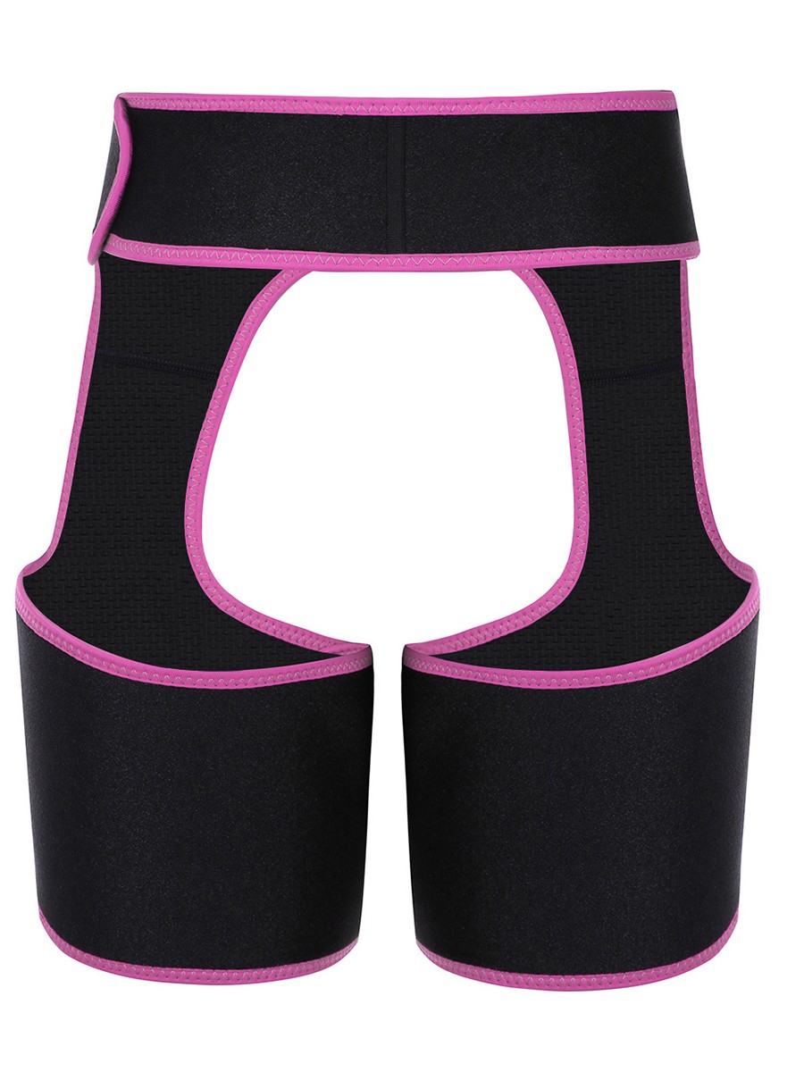 Stretch Rose Red Sticker Open Butt Neoprene Thigh Shaper Light Control