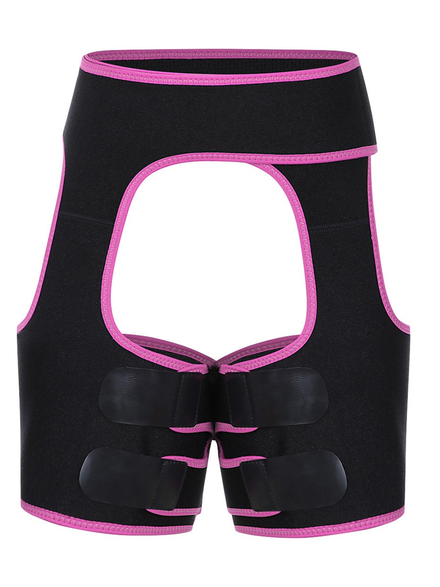 Stretch Rose Red Sticker Open Butt Neoprene Thigh Shaper Light Control