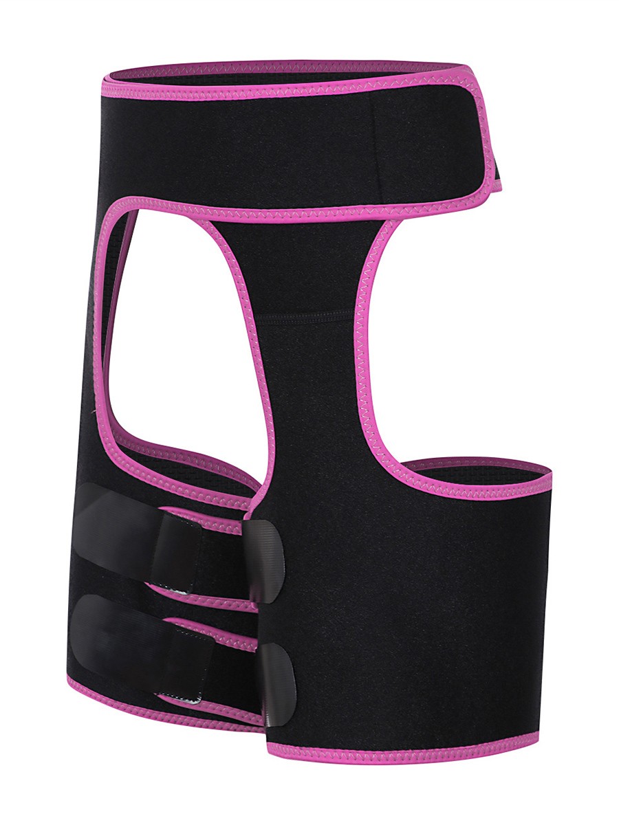 Stretch Rose Red Sticker Open Butt Neoprene Thigh Shaper Light Control