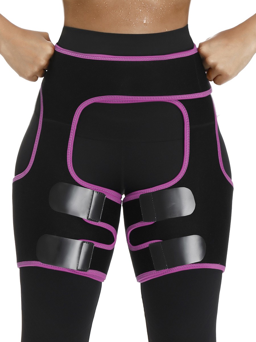 Stretch Rose Red Sticker Open Butt Neoprene Thigh Shaper Light Control