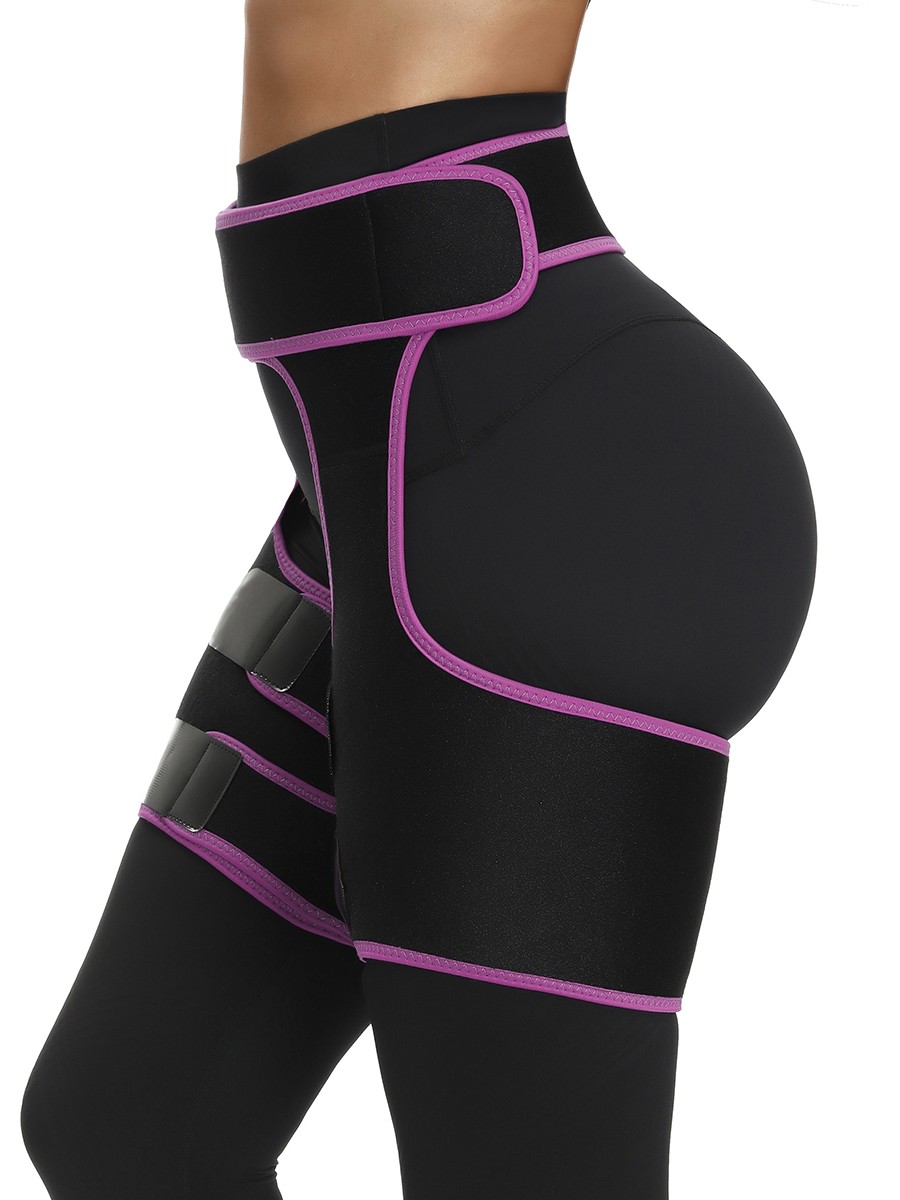 Stretch Rose Red Sticker Open Butt Neoprene Thigh Shaper Light Control
