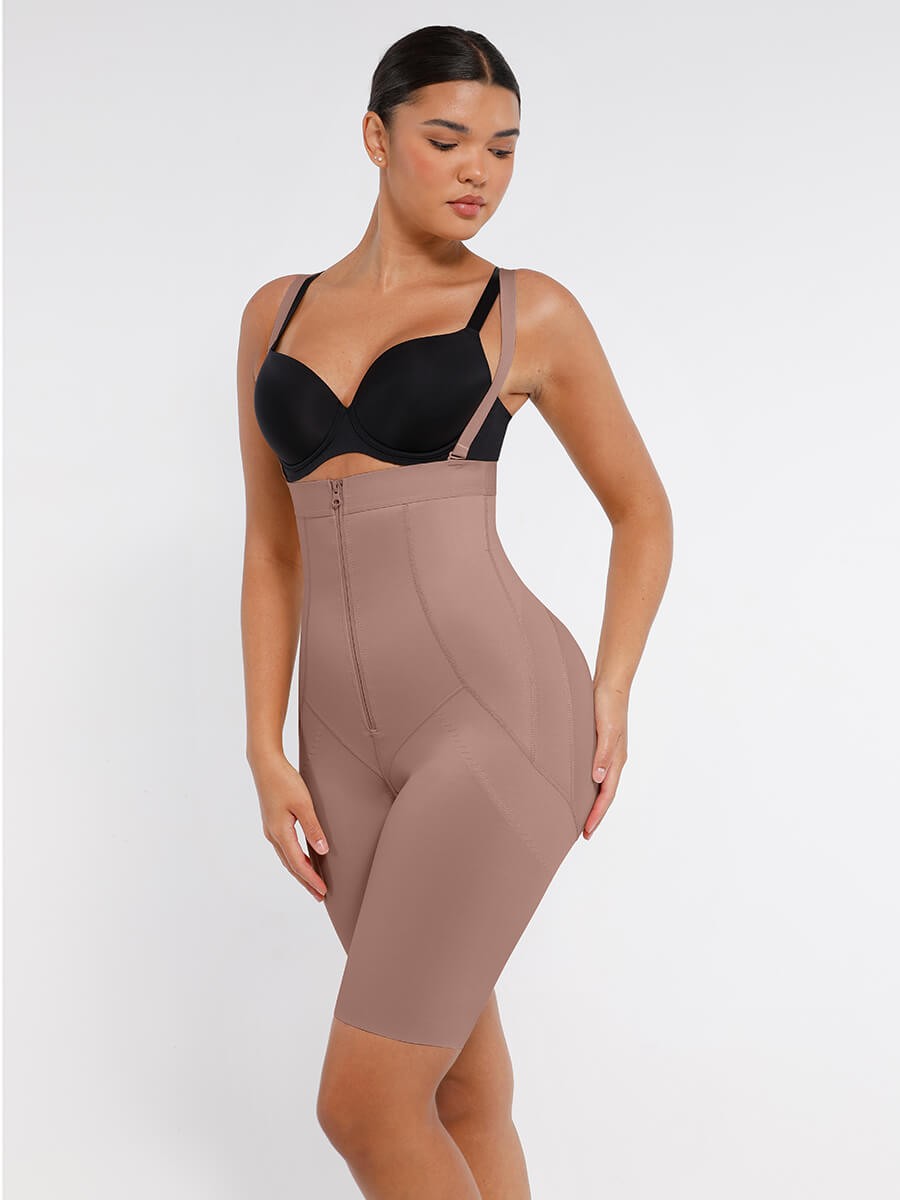 Fashion Ultimate Body Shaper with Double Layer Support Adjustable Zipper Design