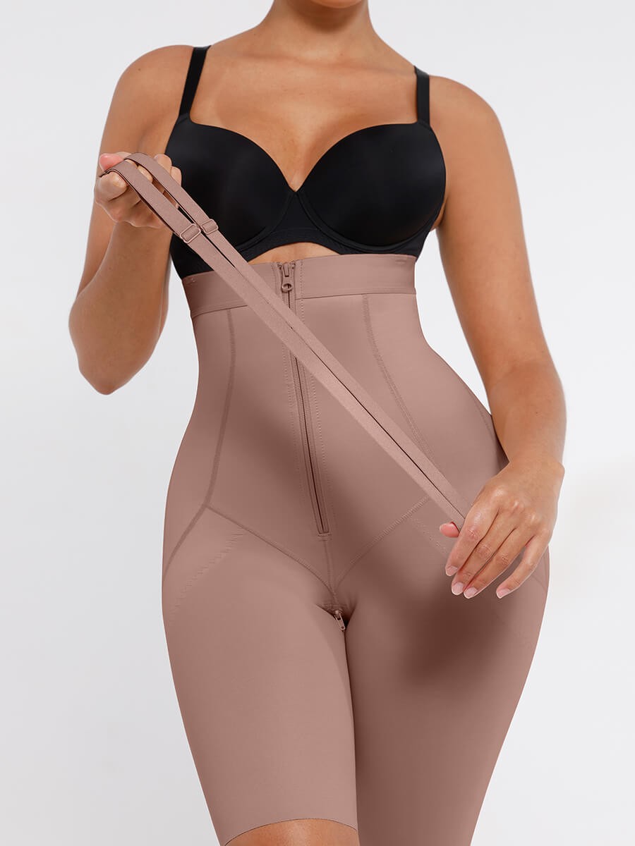 Fashion Ultimate Body Shaper with Double Layer Support Adjustable Zipper Design
