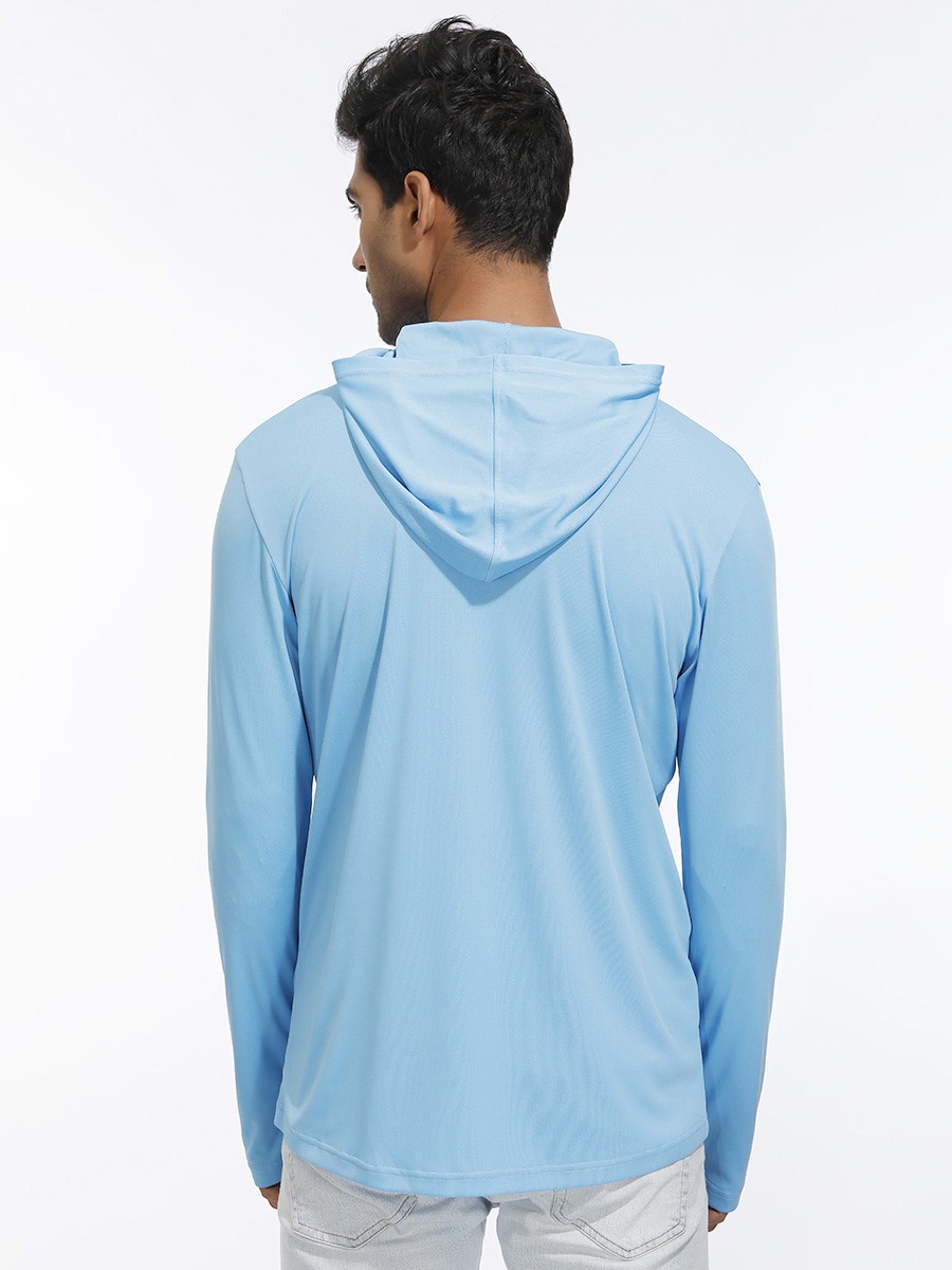 Sensual Curves Blue Hooded Zipper Sport Top Thumb Hole Moving