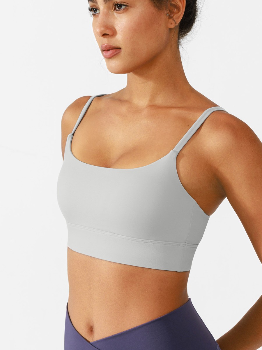 Wholesale Custom logo Sports Bra Gym Clothes U-Neck Spaghetti Strap Gym Bras