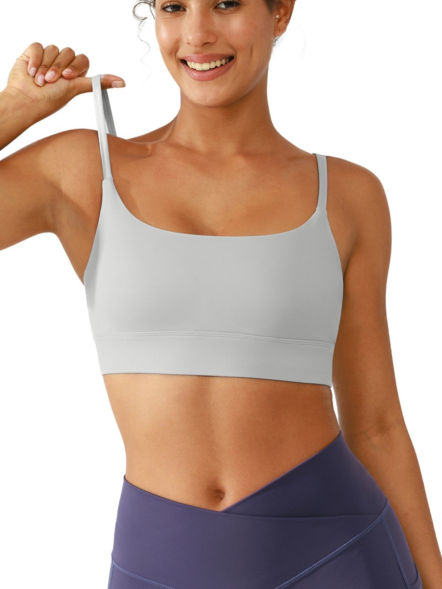 Wholesale Custom logo Sports Bra Gym Clothes U-Neck Spaghetti Strap Gym Bras