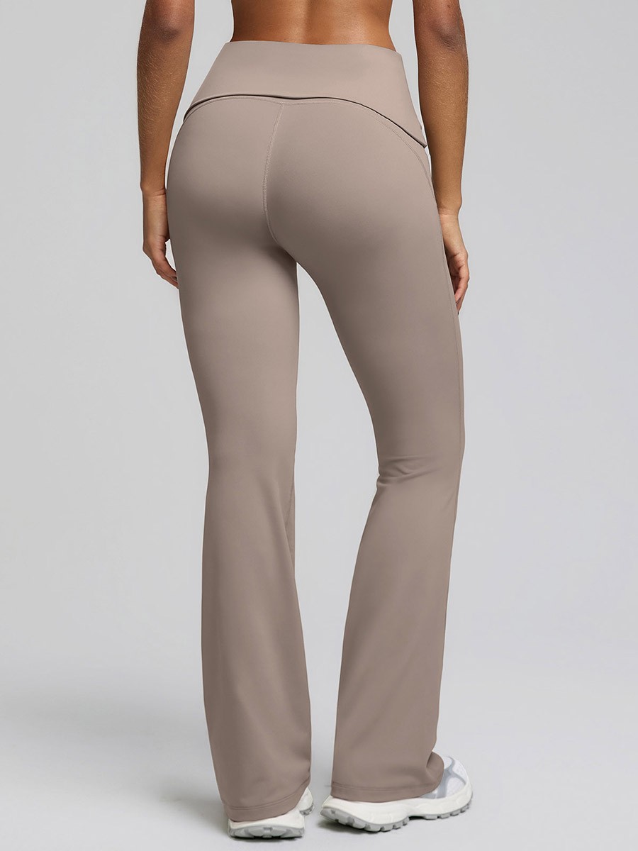 Wholesale Vractive High Waist Flared Yoga Leggings Seamless Anti Camel Toe Pants