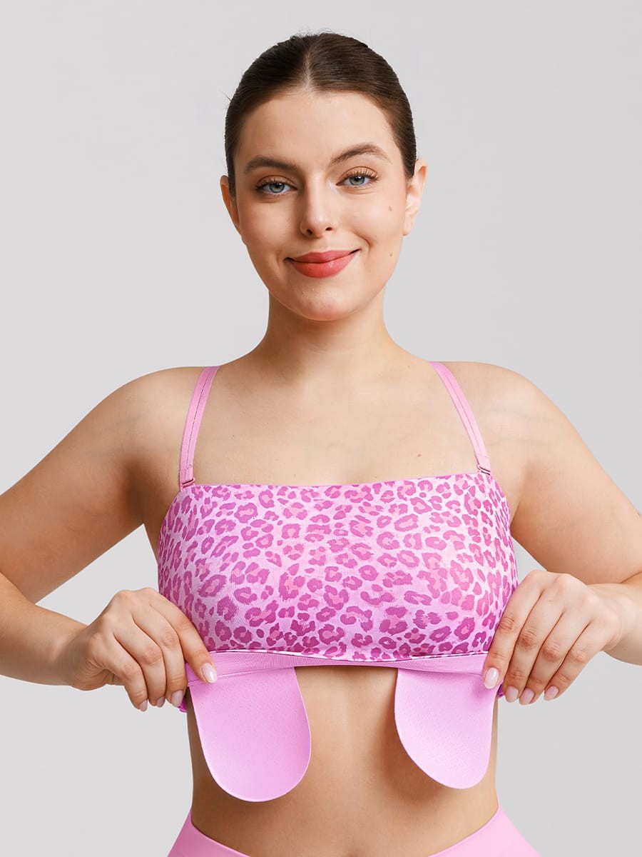 Anti Slip Bandeau Bra Fixed Molded Cups Nipple Coverage