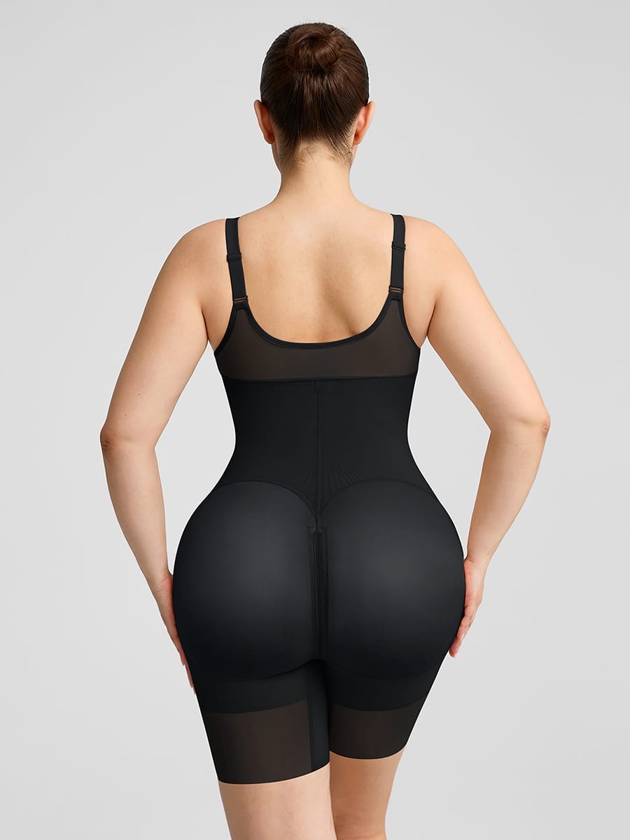 Wide Elastic Fajas Colombianas Full Bust Compression Tummy Control Body Shaper