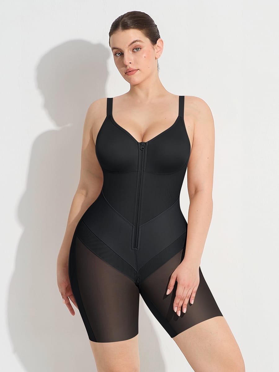 Wide Elastic Fajas Colombianas Full Bust Compression Tummy Control Body Shaper