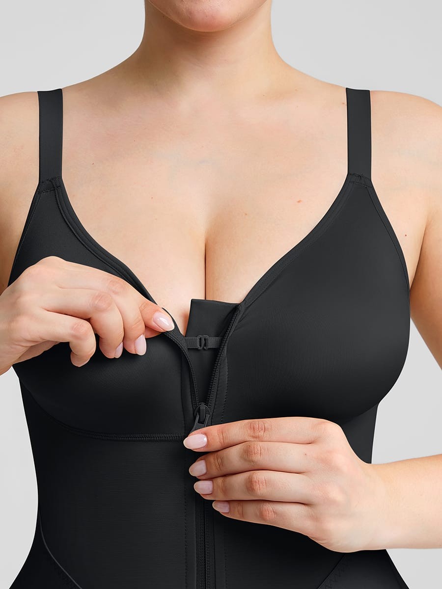 Wide Elastic Fajas Colombianas Full Bust Compression Tummy Control Body Shaper