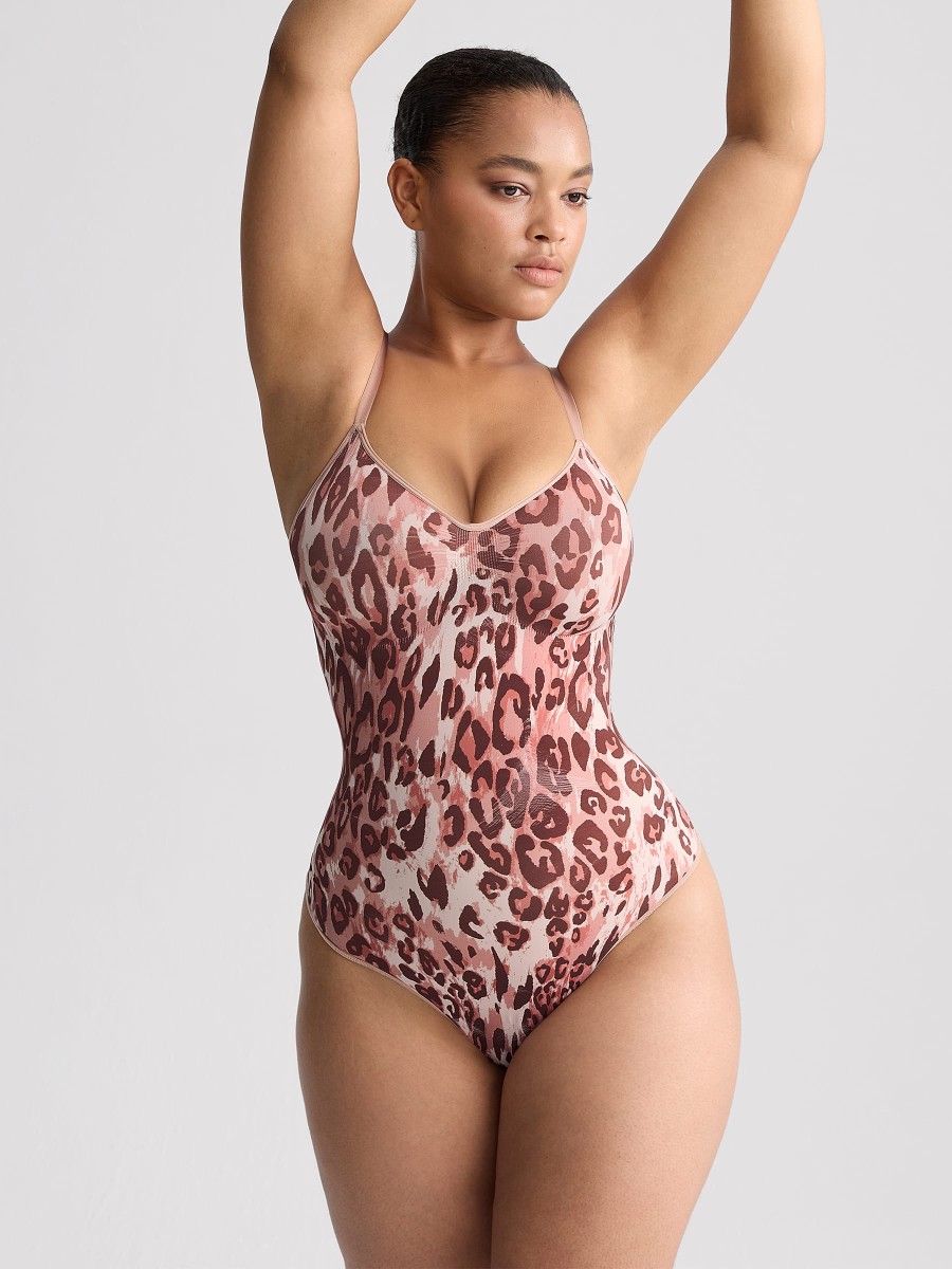 Seamless Ruched Bust Tummy Control All-Day Comfort Thong Shaping Bodysuit