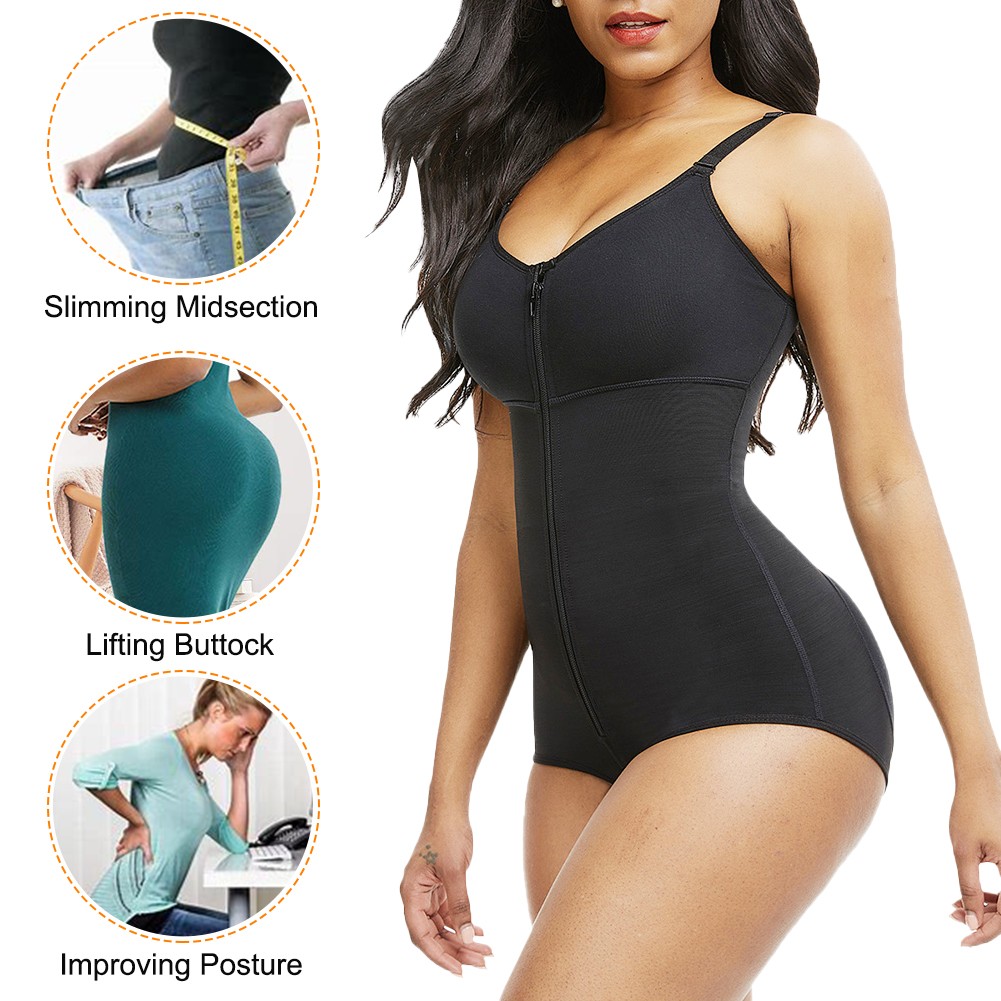 Plus Size Womens Body Shaper With Tummy Control, Zipper, And Push Up Effect  Slimming Bodysuit Low Plunge Shapewear For A Flawless Figure From Phoefen,  $18.85