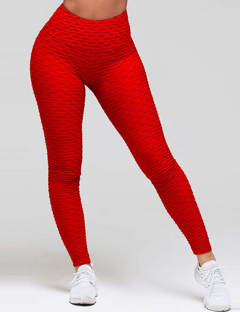 Amazing Red Full Length Jacquard Yoga Leggings Feminine Charm