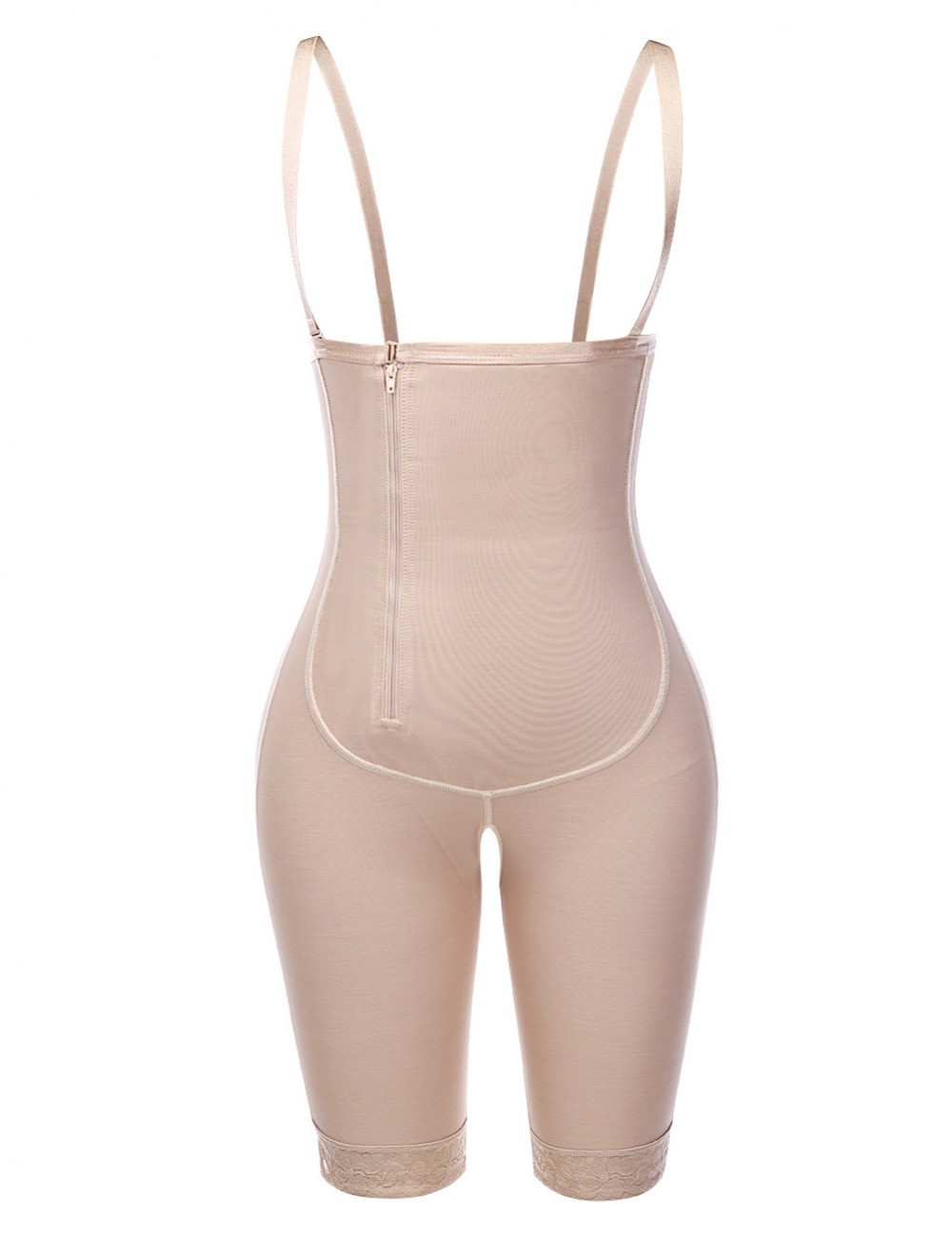 Essential Nude Zipper Underbust Queen Size Bodysuit Hooks Ultimate Stretch