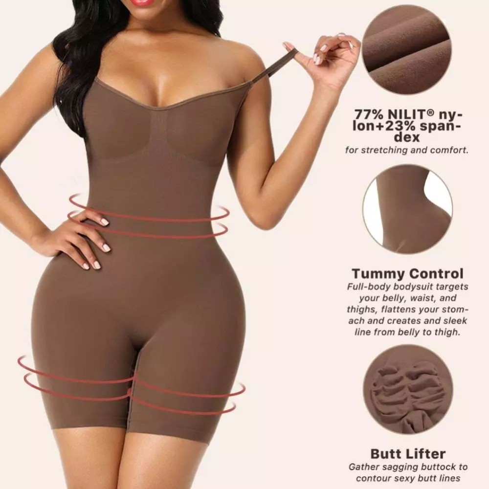 Coffee Color Body Shaper Overlap Gusset Solid Color Custom Logo