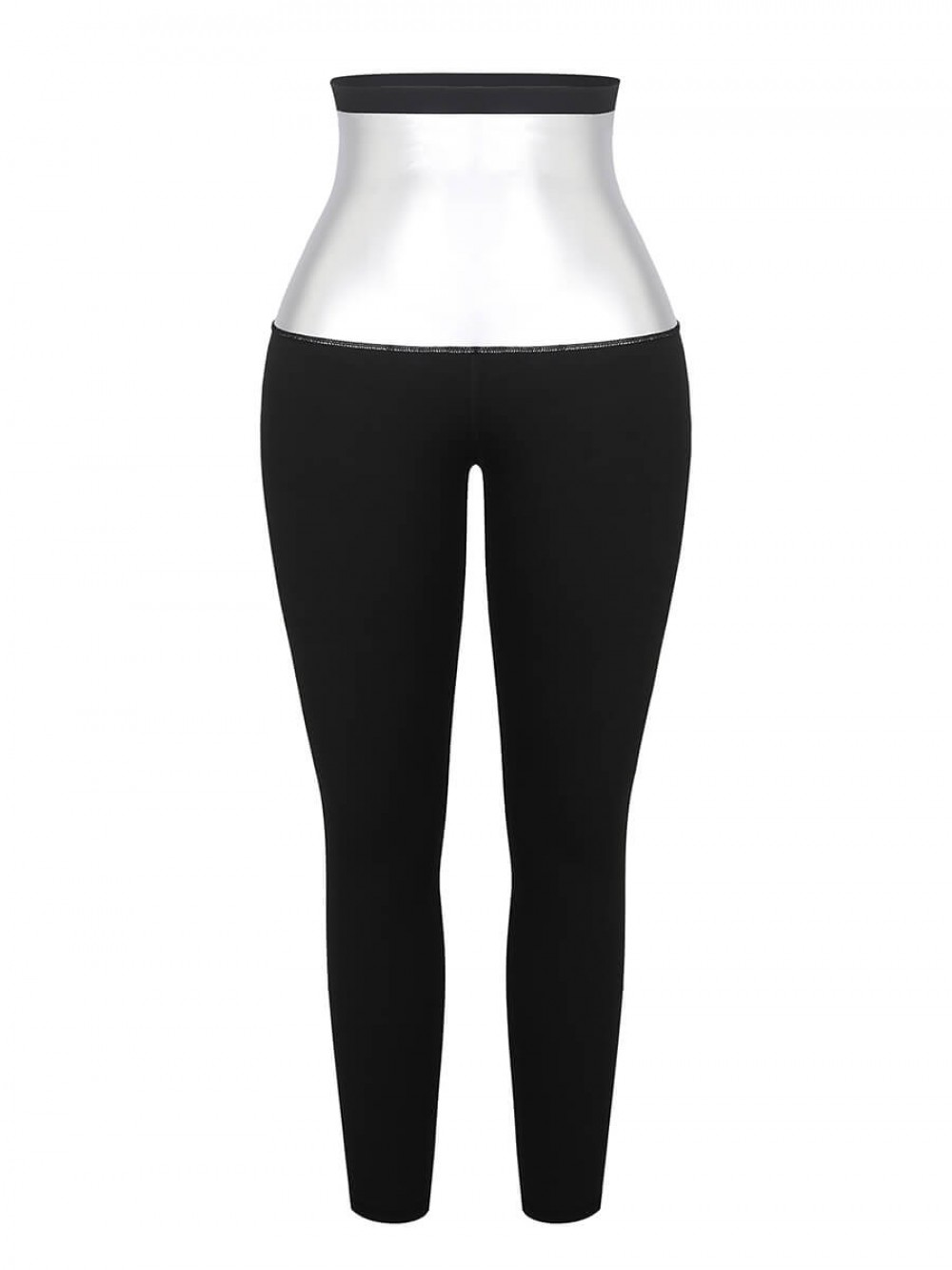 Black Silver Film Pants Fat Burning High Elasticity For Workout
