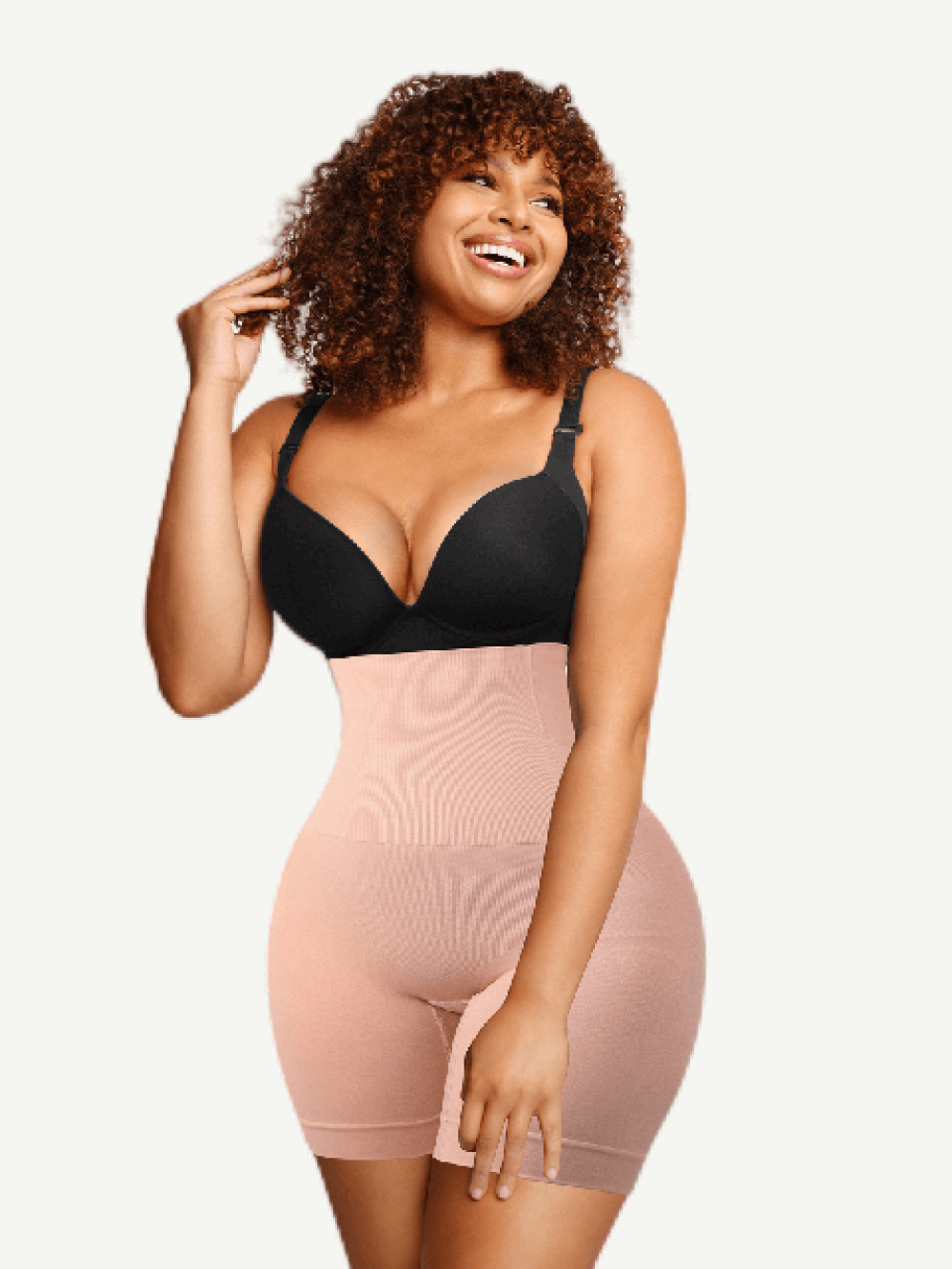 Seamelss High-Waisted Mid-Thigh Double-layer Tummy Short