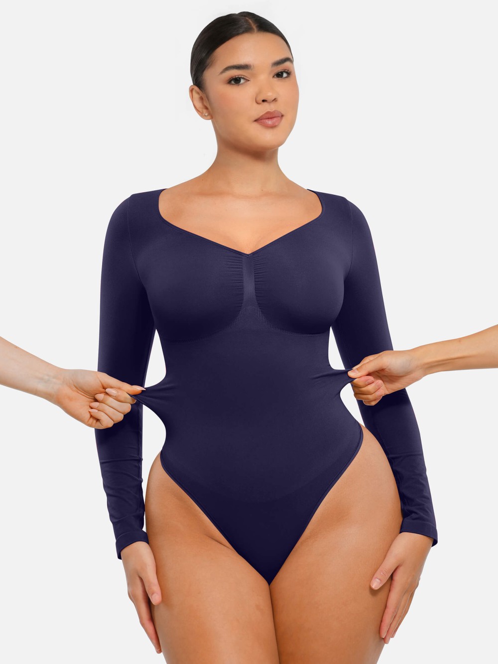 New Seamless Chest Support Tummy Control Thong Bodysuit