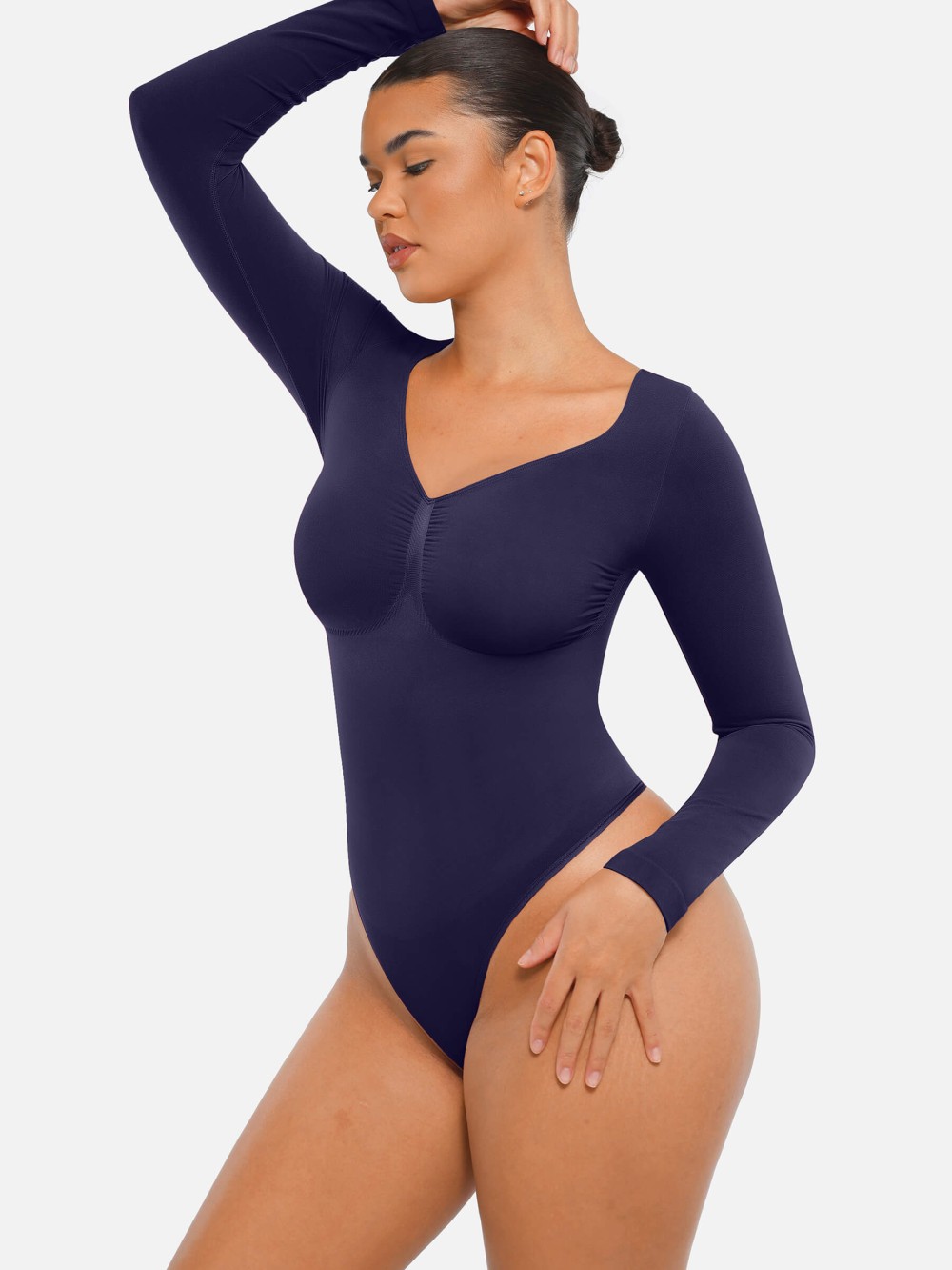 New Seamless Chest Support Tummy Control Thong Bodysuit