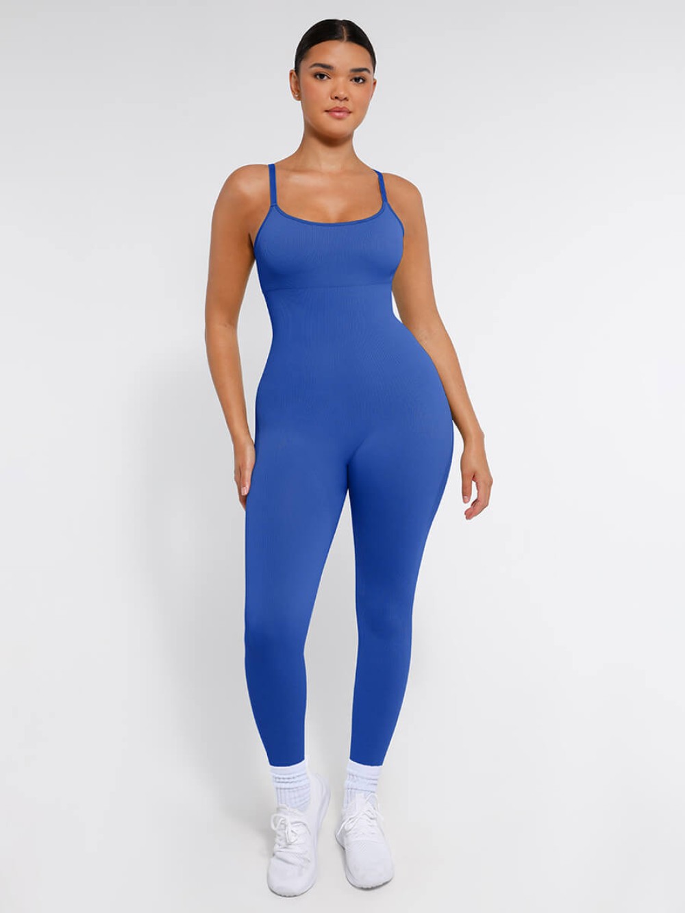 High Stretchy Seamless Sling Tummy Control Jumpsuit Removable cup pads