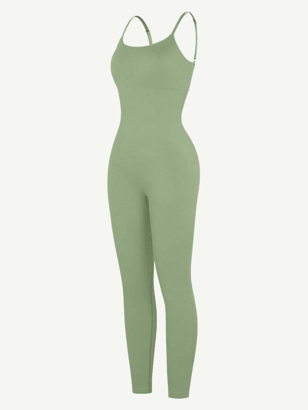 Seamless Sling Tummy Control Jumpsuit Removable cup pads