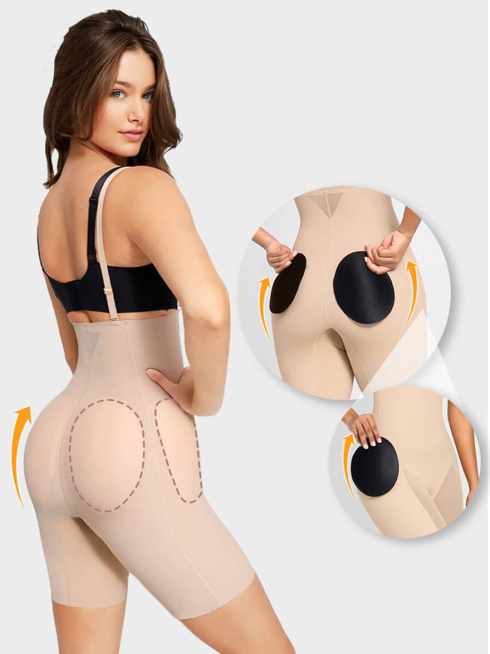 Fashion High Waist Tummy Control Hip And Butt Padded Butt Lifter Enhancer Shapewear