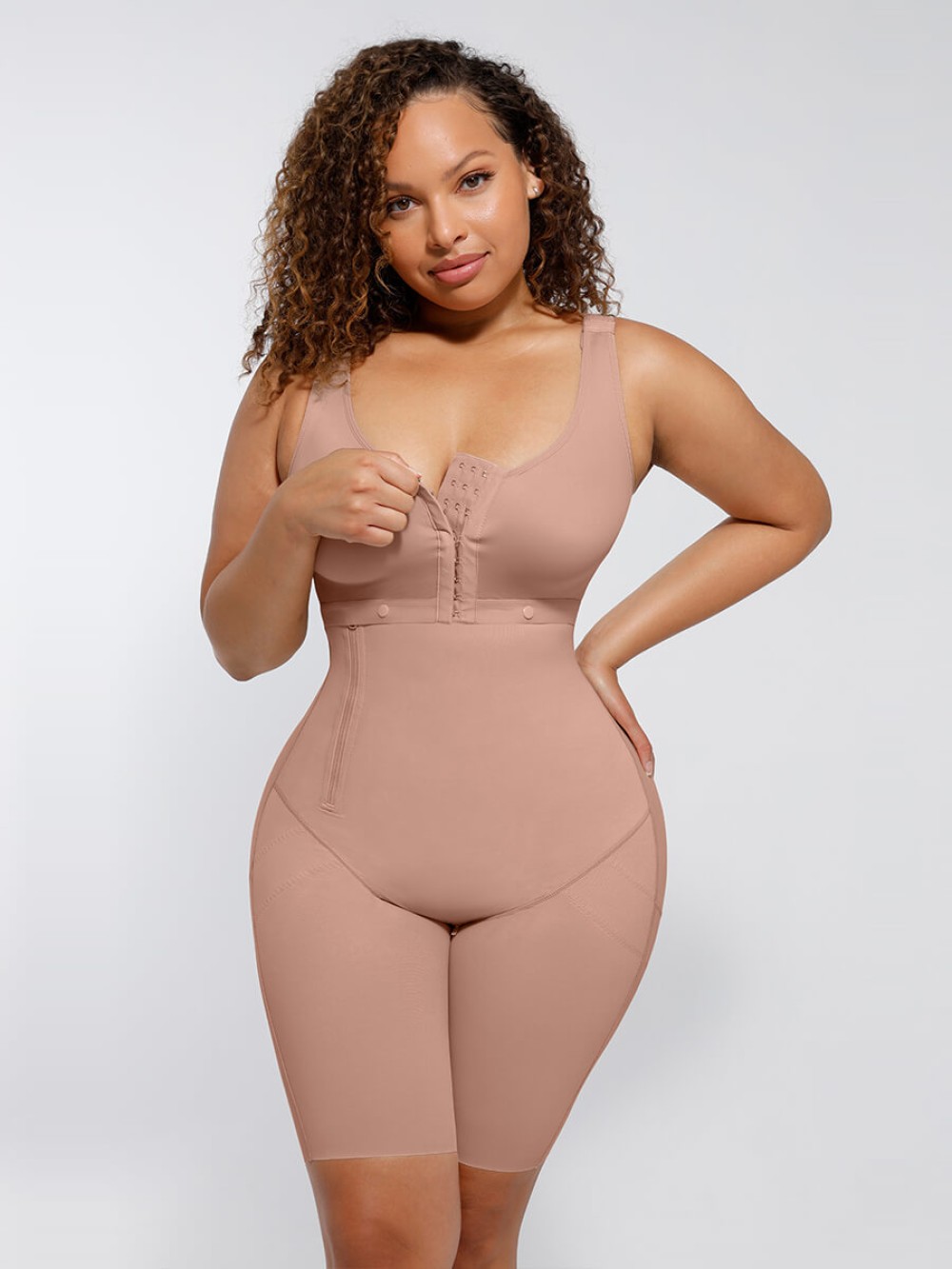 New Fashion Post-Operative Breast-Covering Side-Zip One-Piece Bodysuit