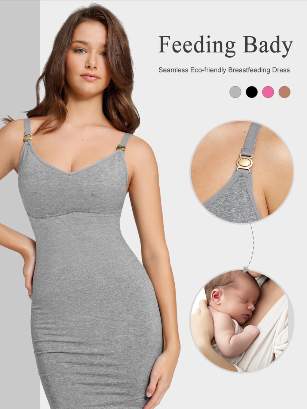 Seamless 🌿Eco-friendly Breastfeeding Suspender Shaping Dress