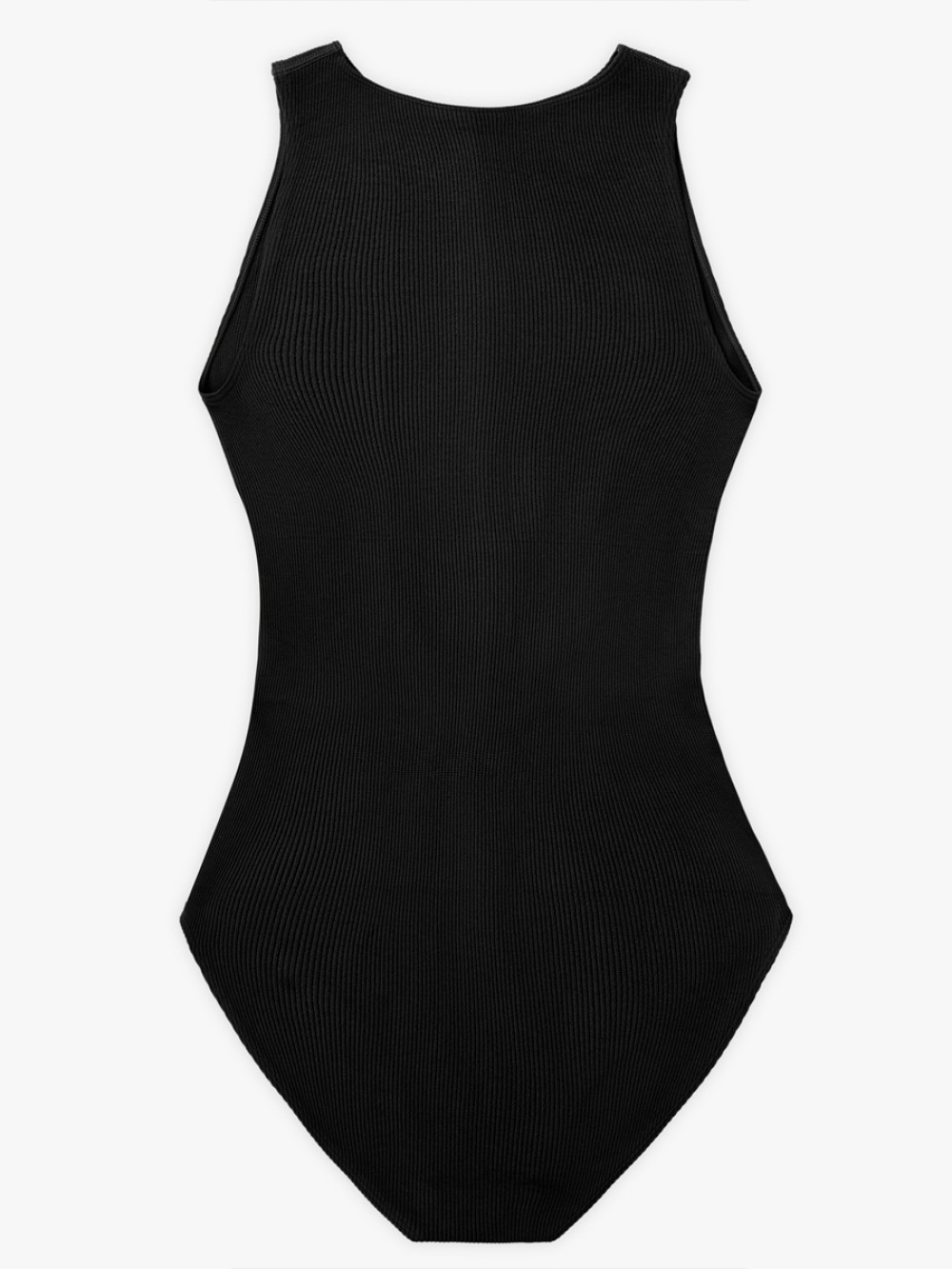 Seamless Ribbed Zip Front Sleeveless Briefs Bodysuit