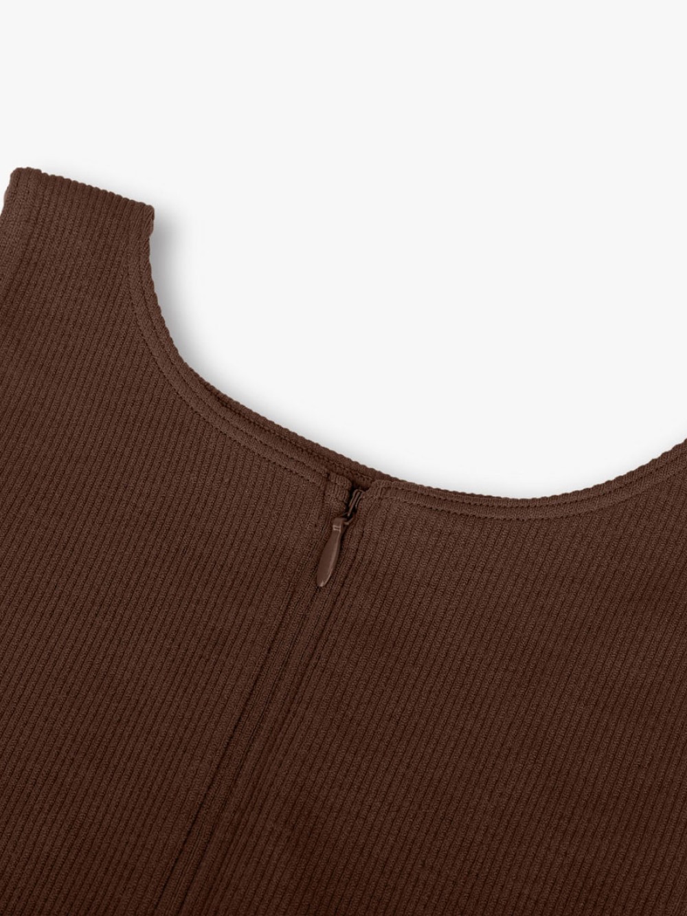 Women Seamless Ribbed Zip Front Sleeveless Briefs Bodysuit