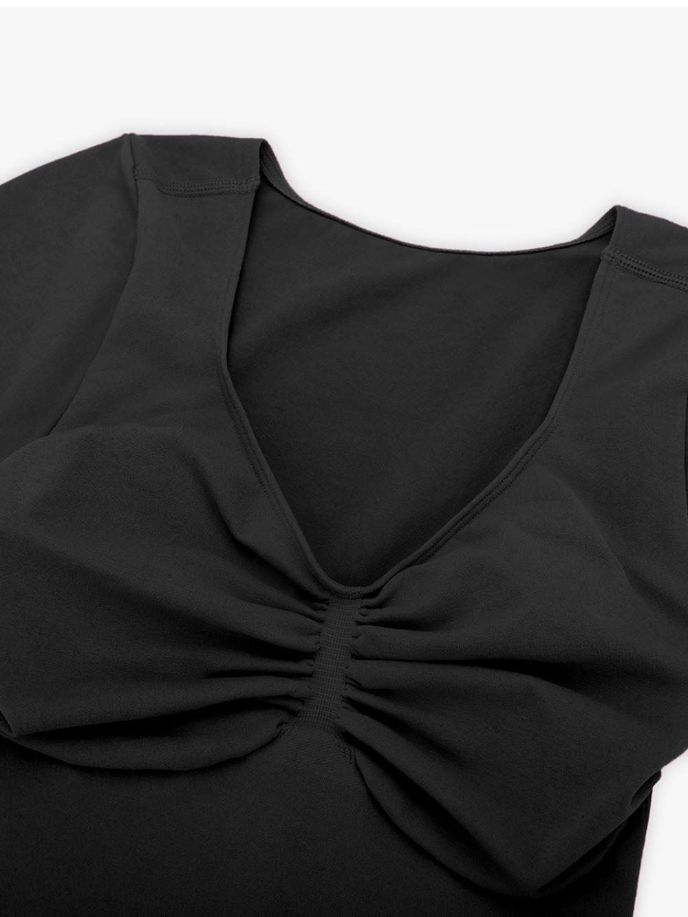 Black Seamless Bust Support Waist & Abdomen Shaping Thong Bodysuit