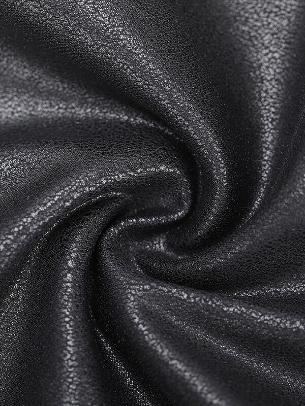 High Elastic Faux Leather Deep V-neck Abdomen Tightening Bodysuit