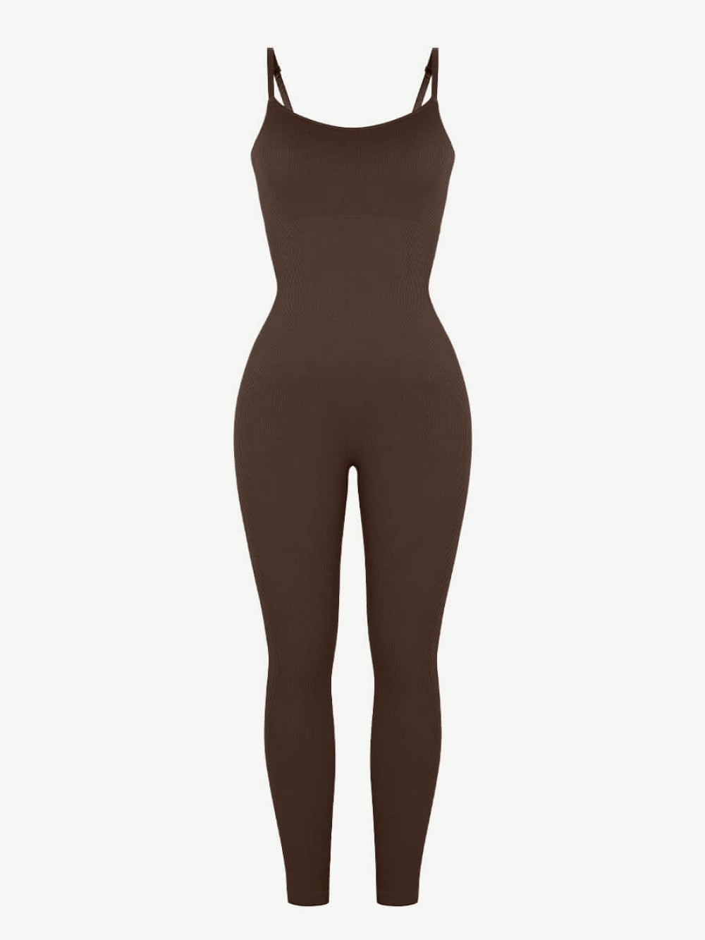 Fashion Seamless Sling Tummy Control Jumpsuit Removable cup pads