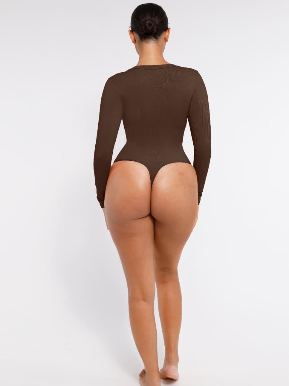 Seamless Long Sleeved Waist Shaping Tummy Control Bodysuit