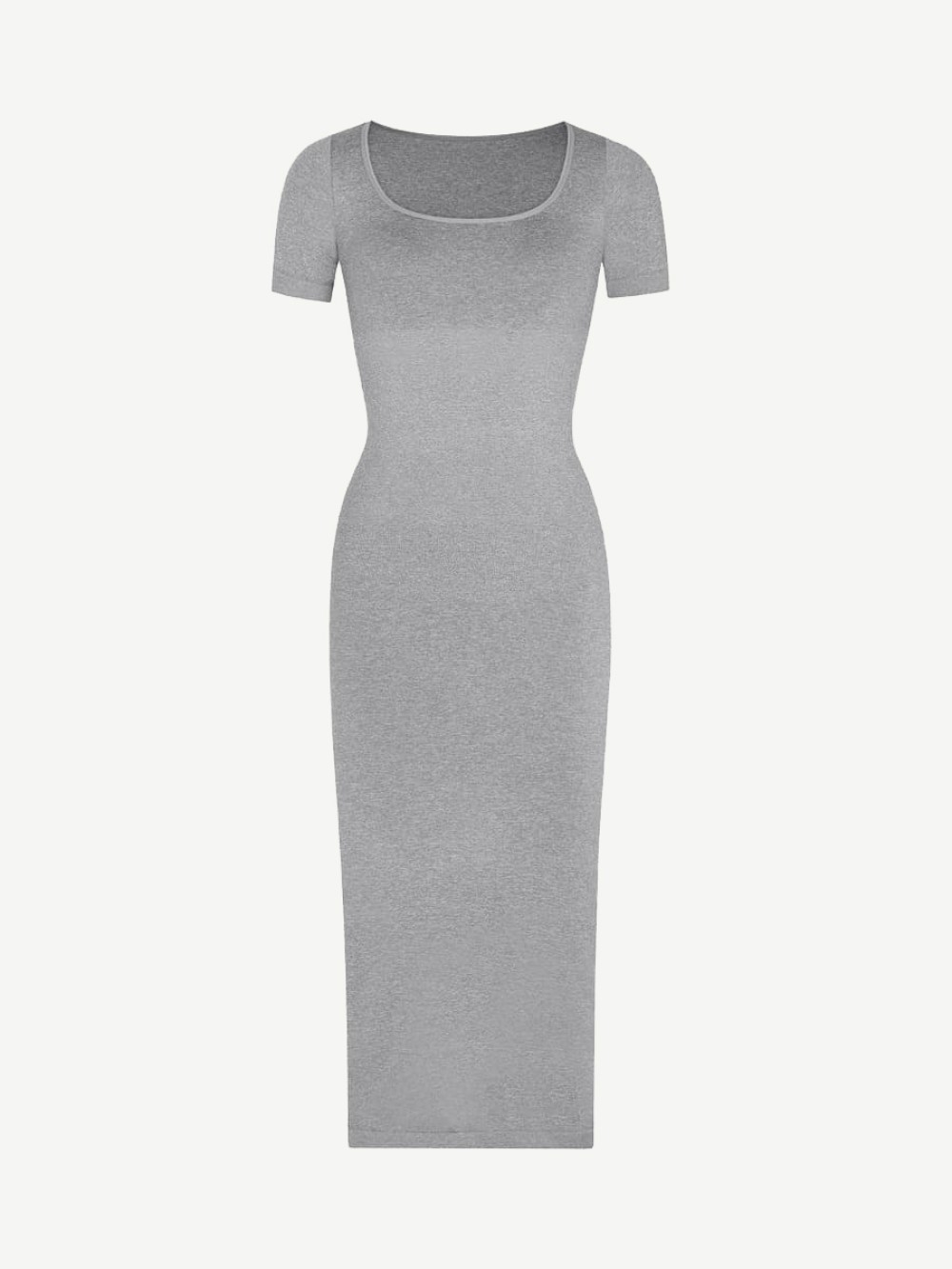 Seamless Eco-Friendly Scoop Neck Back Slit Outer Shaping Dress With Removable Cups