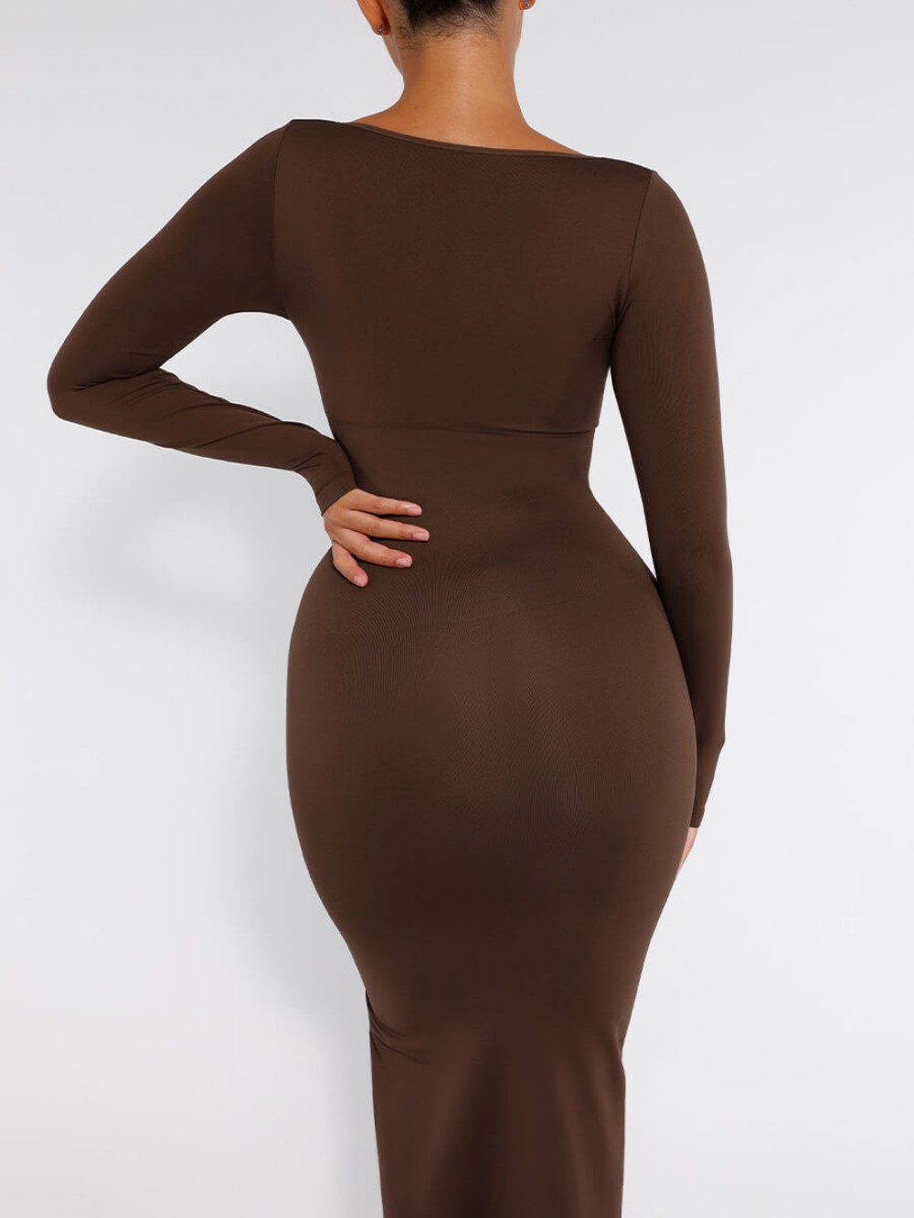 Seamless Bust Support Tummy Control High Side Slit Shaping Dress