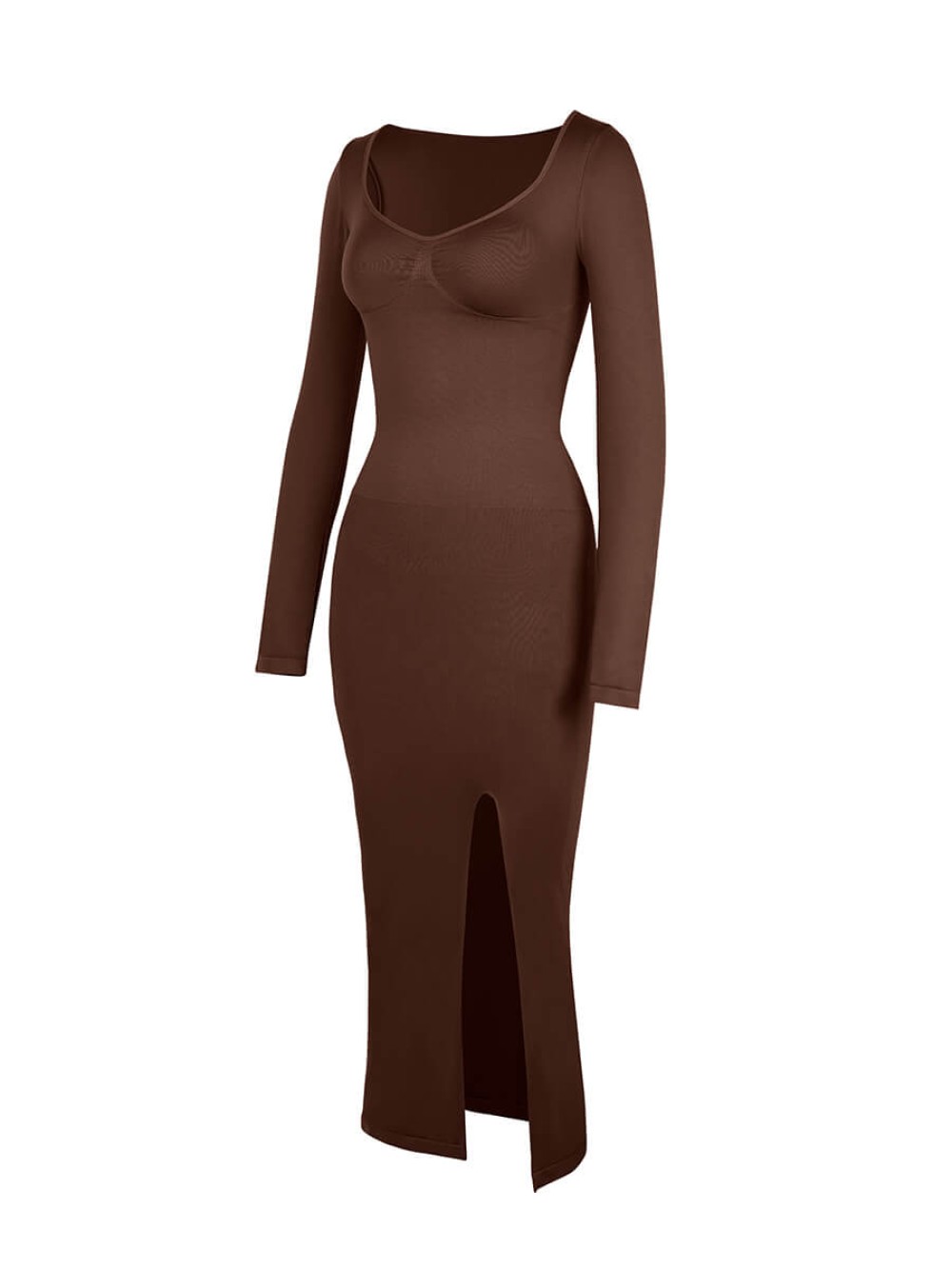 Seamless Bust Support Tummy Control High Side Slit Shaping Dress