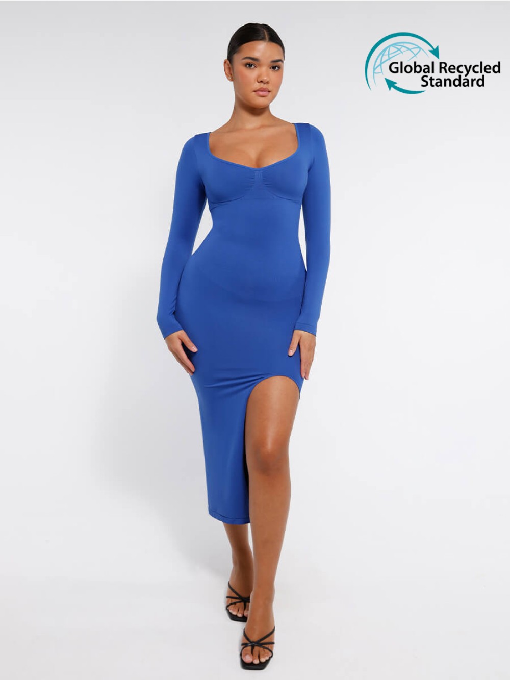 Bust Support Tummy Control High Side Slit Shaping Dress