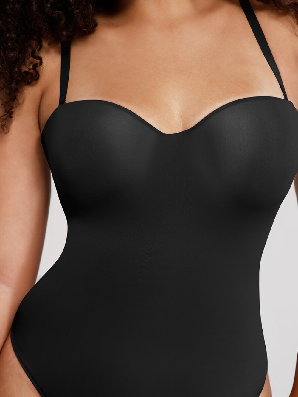 One-Piece Underwire Strap Removable Waist And Abdomen Shaping Thong Bodysuit