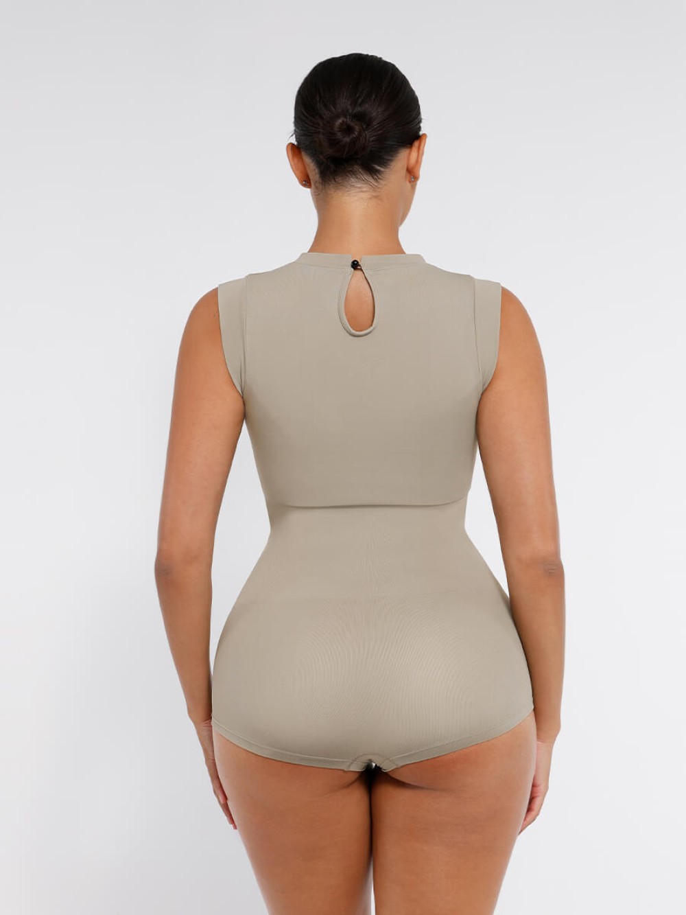 Seamless Cap Sleeve Waist and Abdomen Shaping Bodysuit