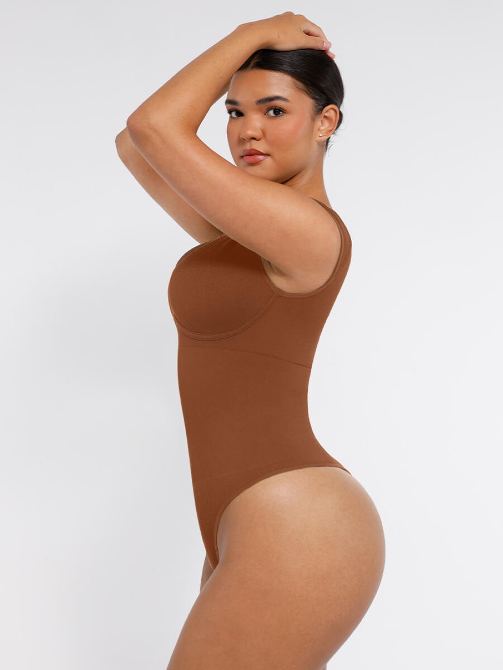 Seamless Deep V Waist and Abdomen Bodysuit