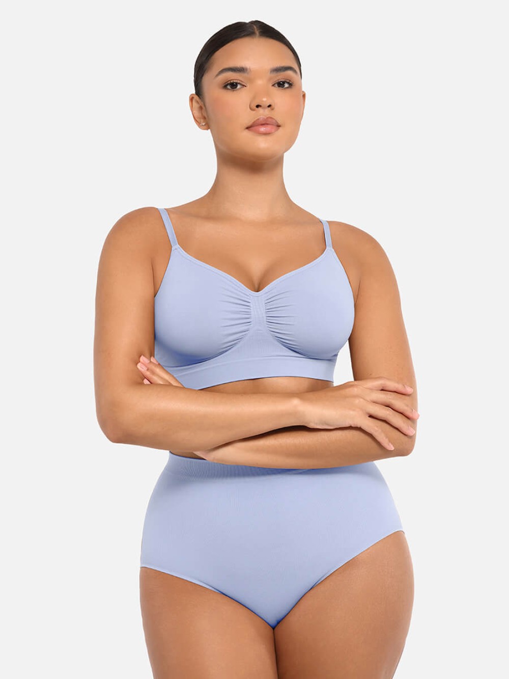 High-Waist Seamless Tummy Control Briefs with Antibacterial Peach Fabric